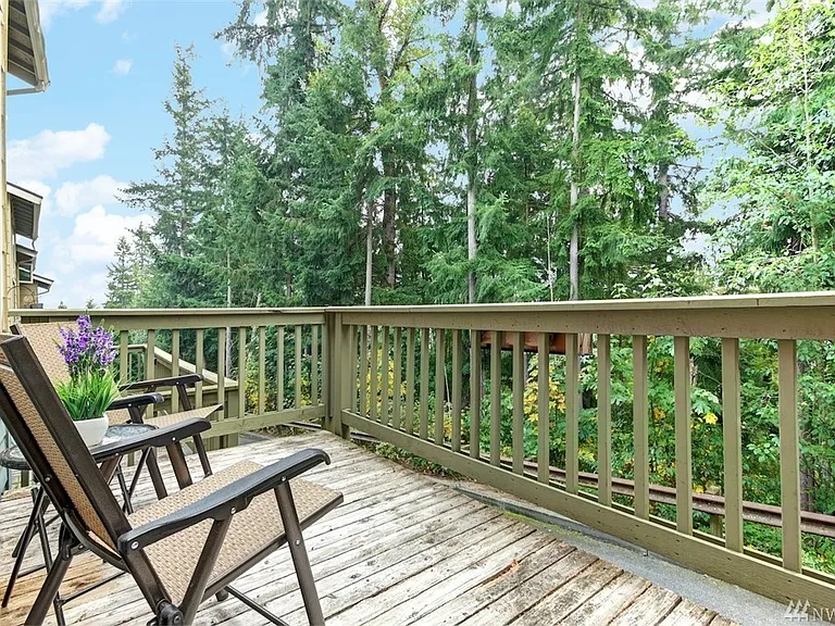 brand new floor boards installed on balcony, not shown in this photo