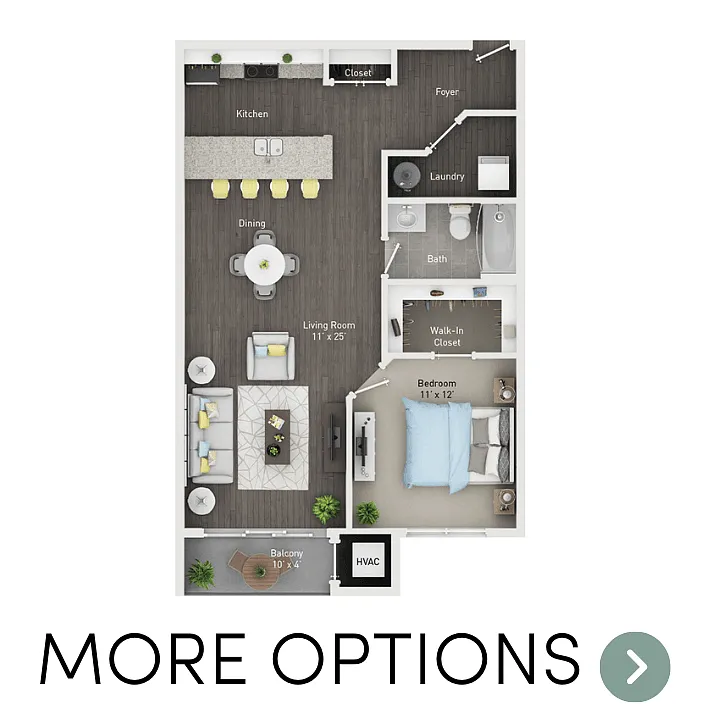 Floor plan 1 Bedroom, 1 Bathroom