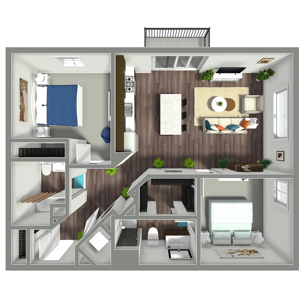 Floor plan Indigo - 1072 SF
