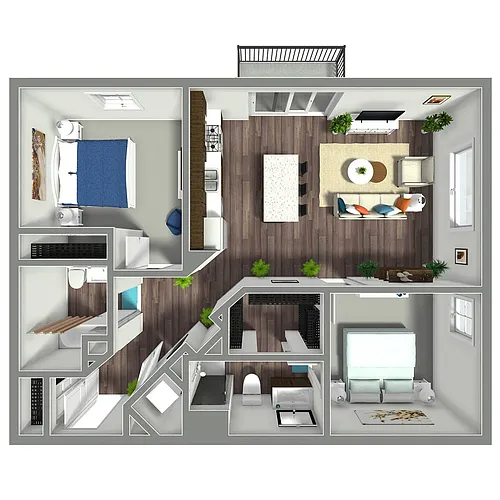 Floor plan Indigo - 1072 SF