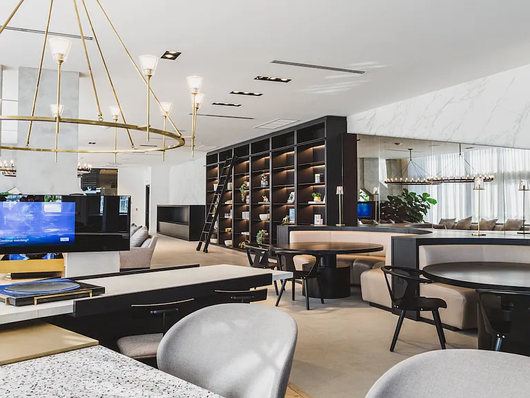 Work areas and resident meet up spots