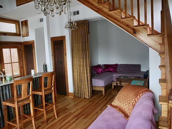 Downstairs kitchen, living and flex space.