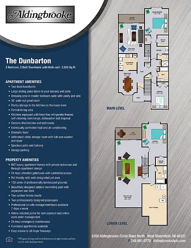 Floor plan Dunbarton - includes a 1 car garage