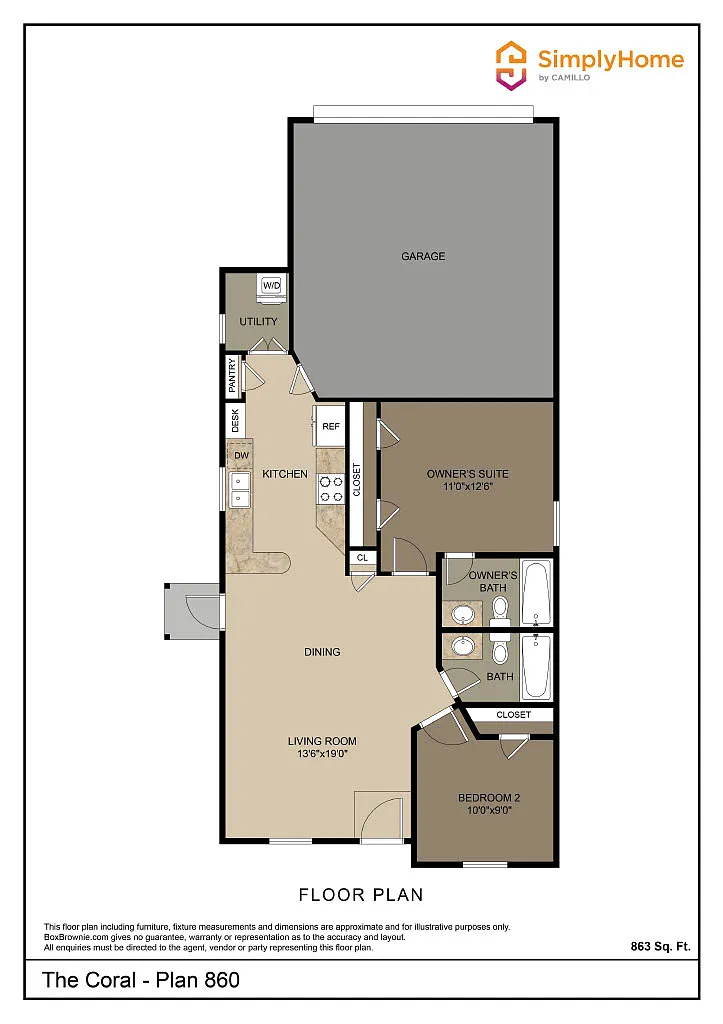 Coral Floorplan Coral Floorplan - 5740 Willamette Dr