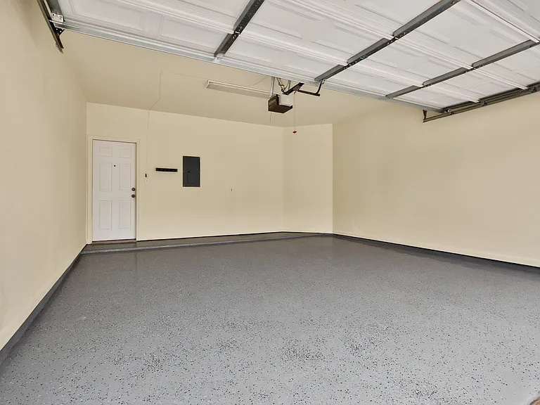 Two car garage with epoxy floors