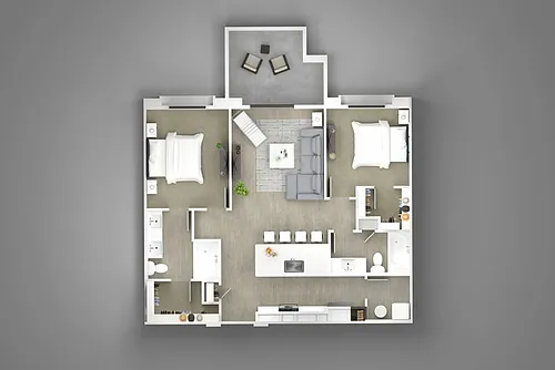 Floor plan 2 Bed/2 Bath