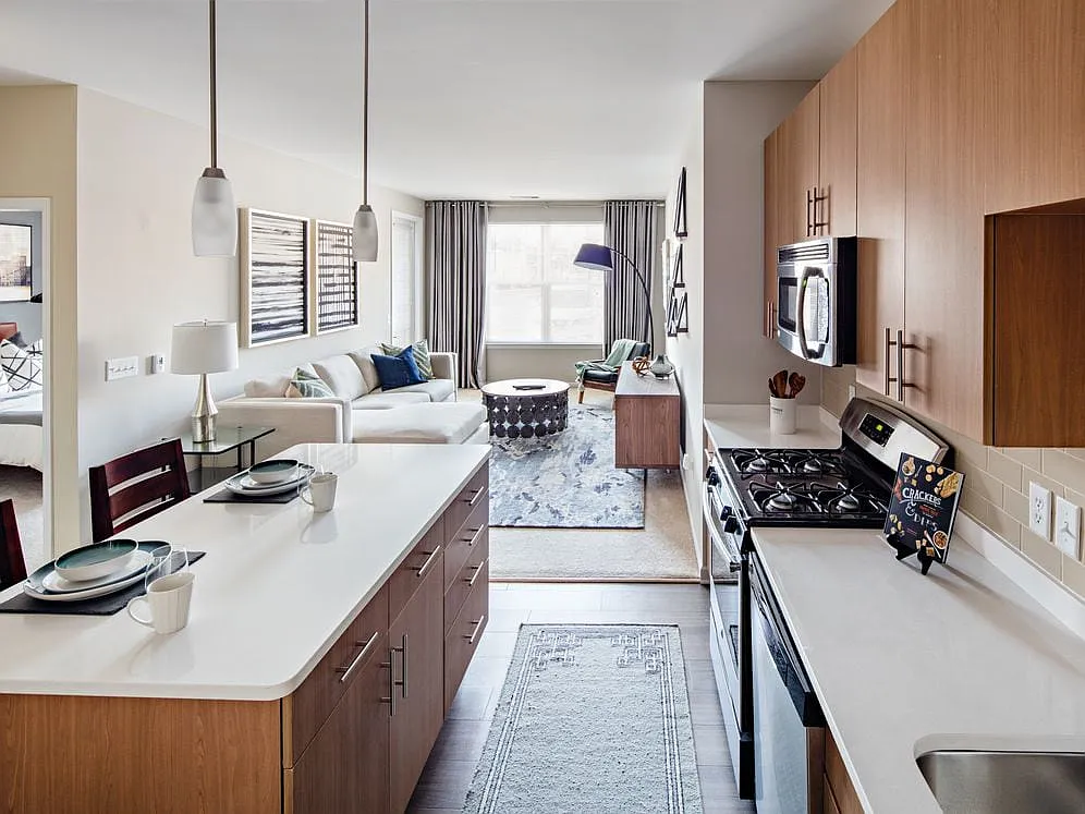One Bedroom Kitchen Living - Avalon Union