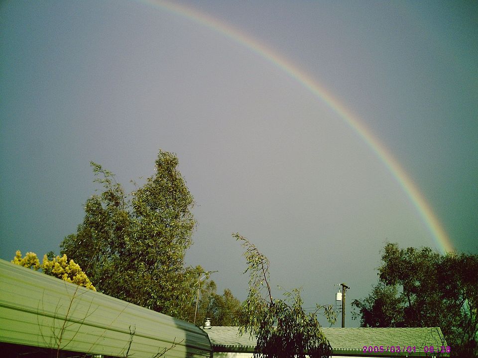 rainbow over the house