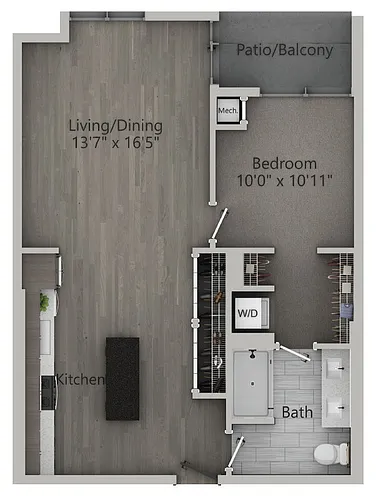 Floor plan A9 | 1 Bedroom | 768 SF