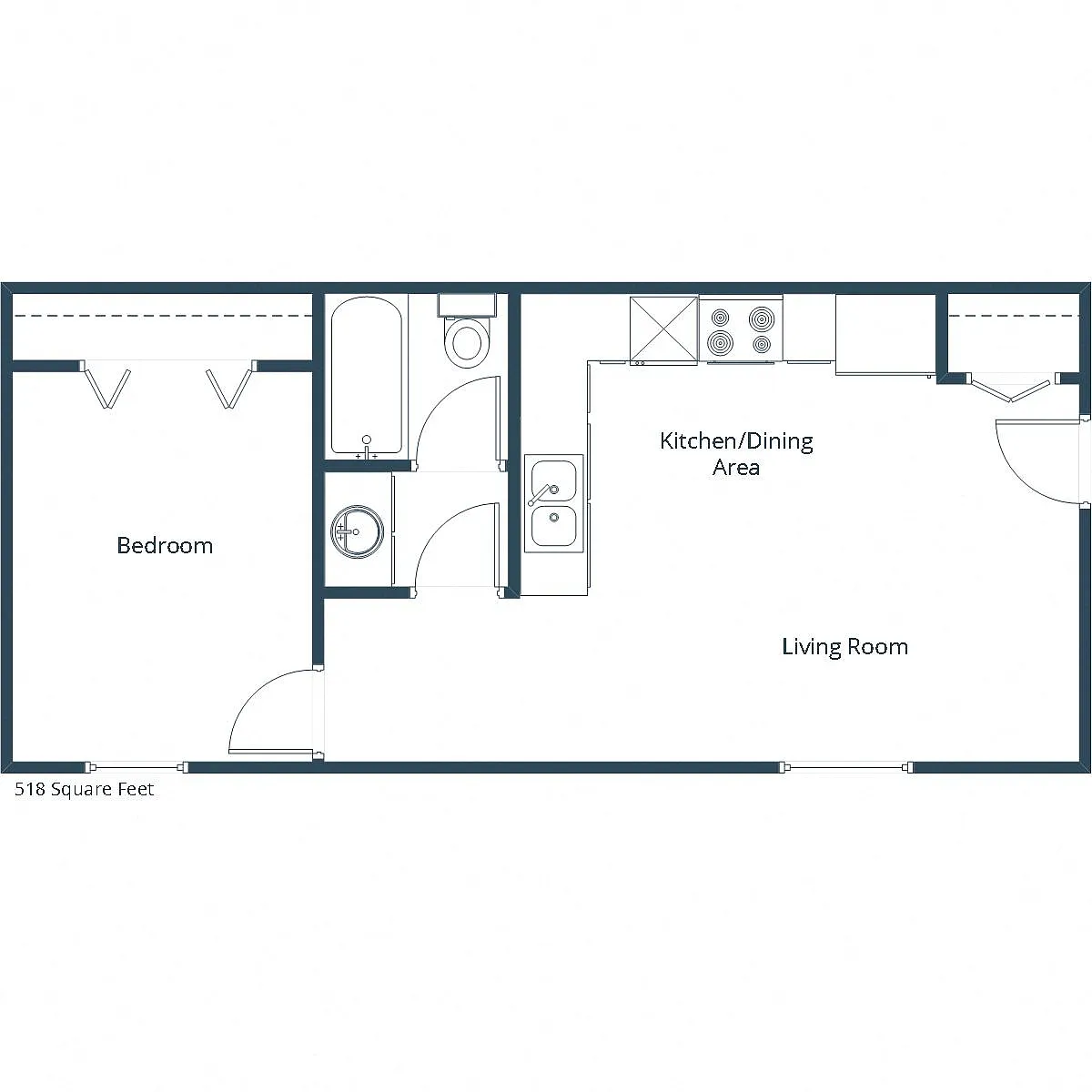 Floor plan One Bedroom 11A