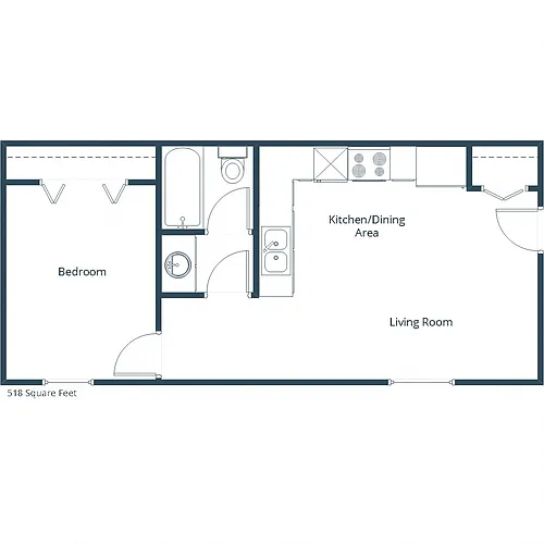 Floor plan One Bedroom 11A