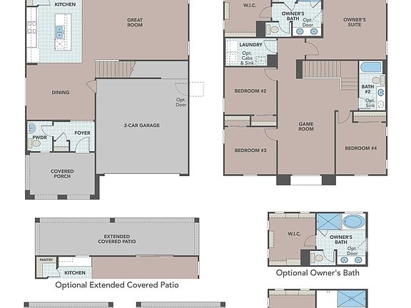 Explore luxury residential architecture with a modern single-family home floor plan-4 beds, 2.5 bath