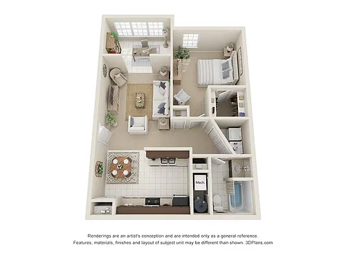 Floor plan 1 Bed/ 1 Bath Renovated