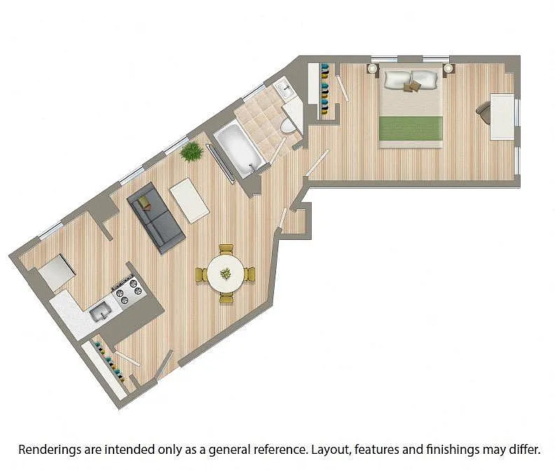Floor plan One Bedroom D