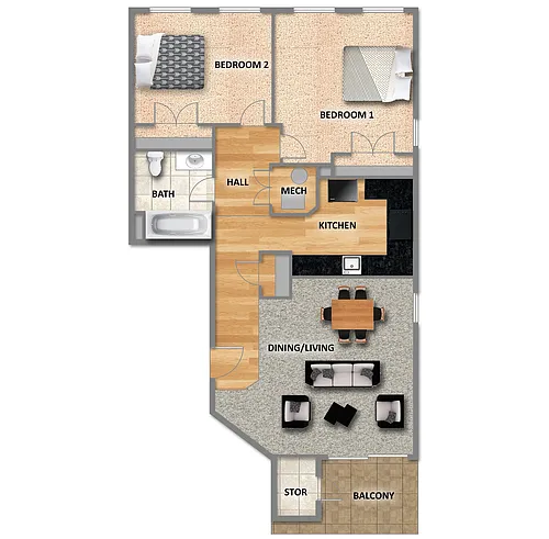 Floor plan Two Bedroom