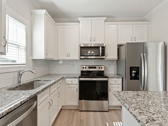Stainless steel appliances are included