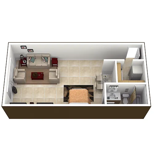 Floor plan 0 Bedroom, 1 Bathroom