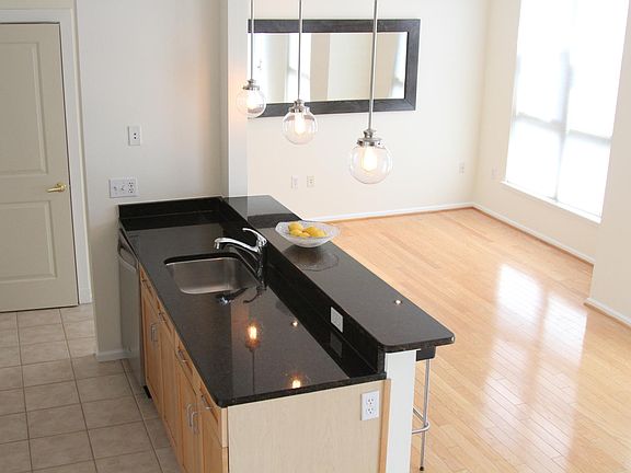 View of the kitchen and living/dining area. New Bosch dishwasher is extremely quiet. You can hardly tell when it's running.