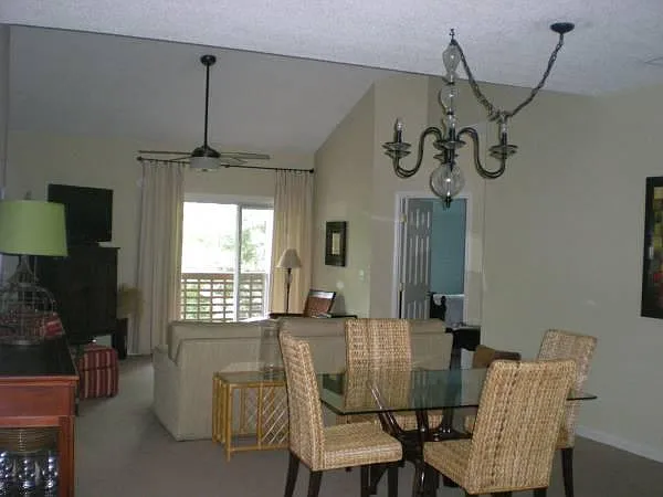 Large living room/dining room with balcony