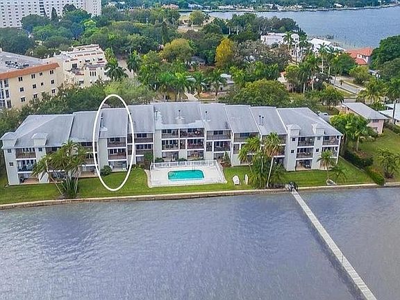 View from river of townhouse