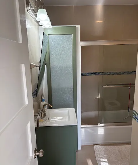 Newly remodeled Bathroom with storage closet