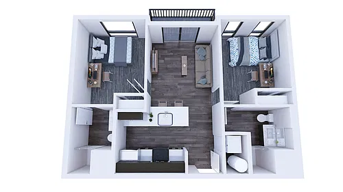 Floor plan 2x2 A Balcony