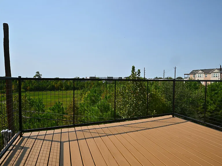 Large 3rd floor balcony with plenty of space for patio furniture.