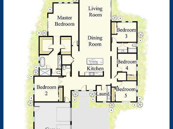 3 car garage, side load option