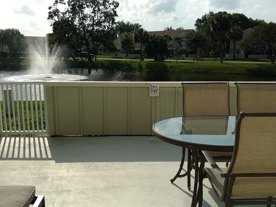 Back patio with lake view