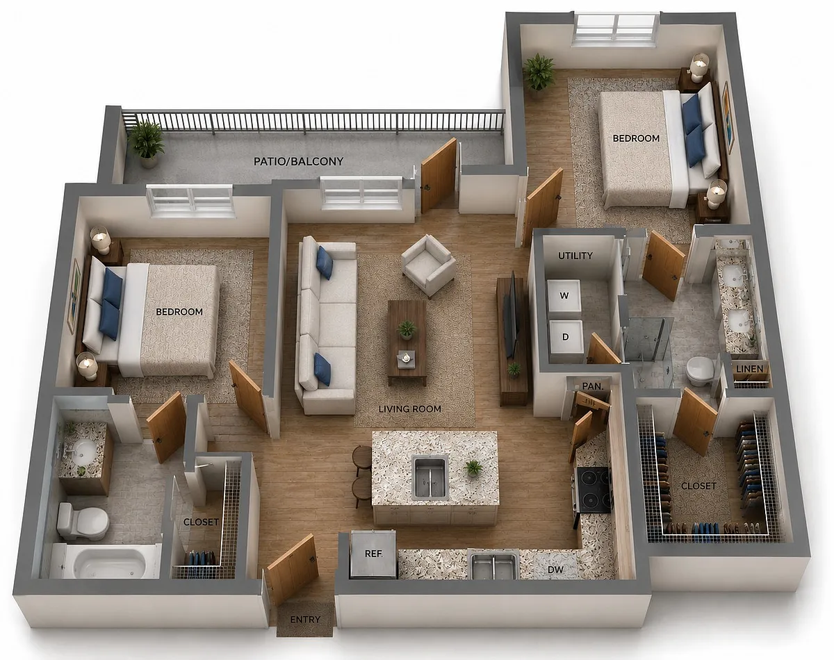 Floor plan B1-Corporate/Fully Furnished