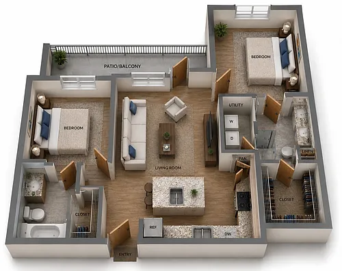 Floor plan B1-Corporate/Fully Furnished