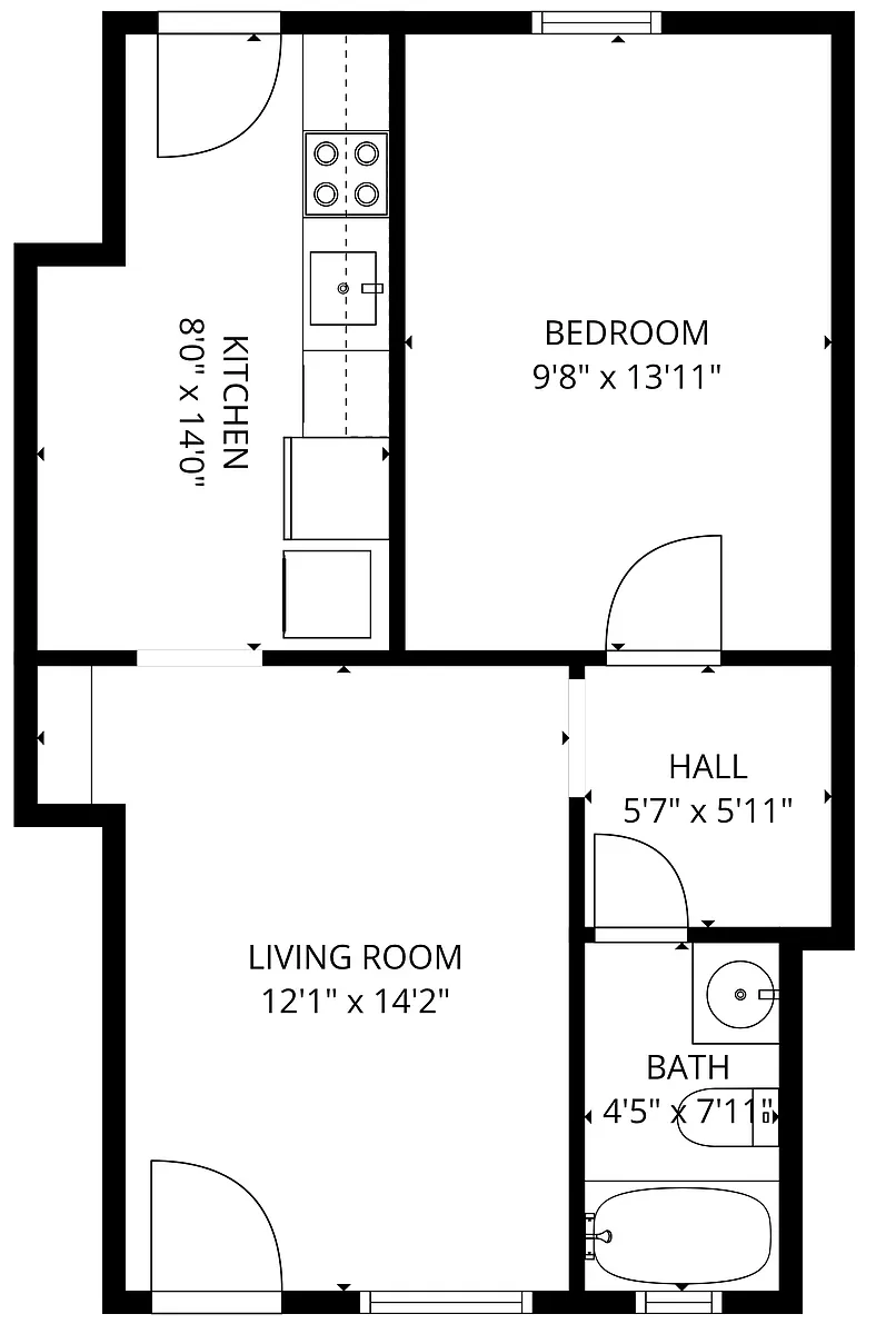 Floor plan 1 X 1