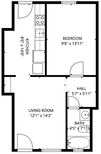 Floor plan 1 X 1