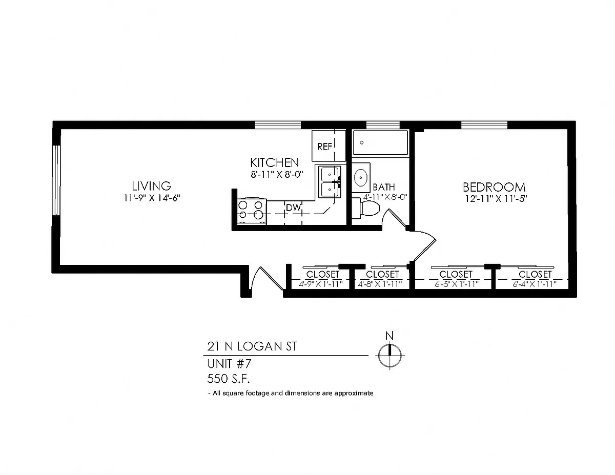 Floor plan 21 Logan 1 bed 1 bath