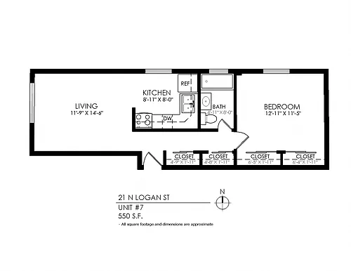 Floor plan 21 Logan 1 bed 1 bath