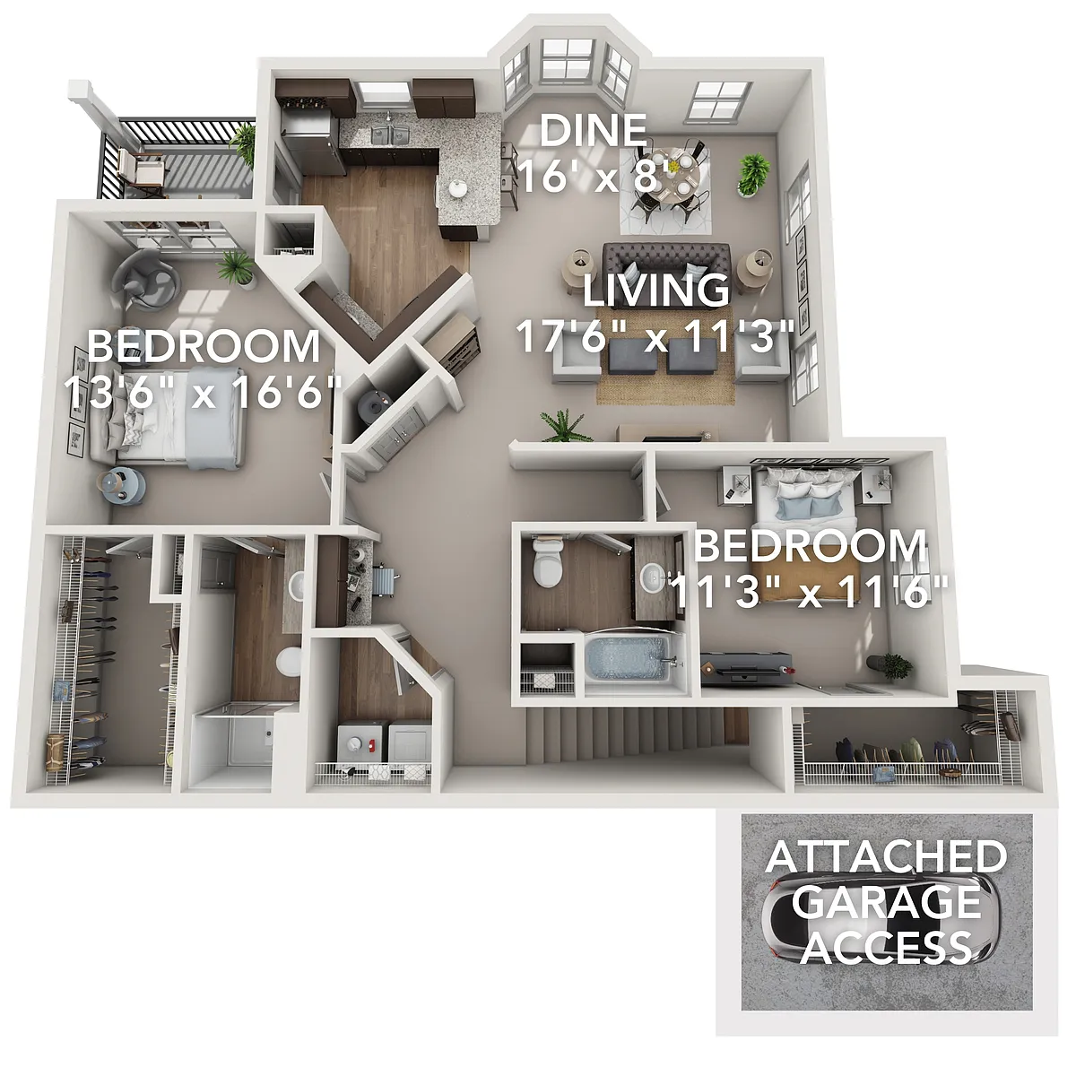 Floor plan B4G - Attached Garage Included