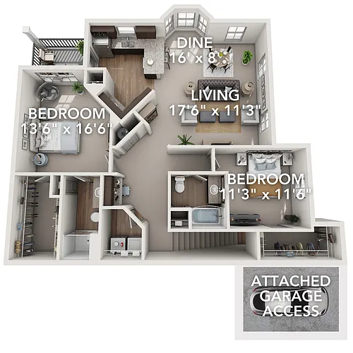 Floor plan B4G - Attached Garage Included