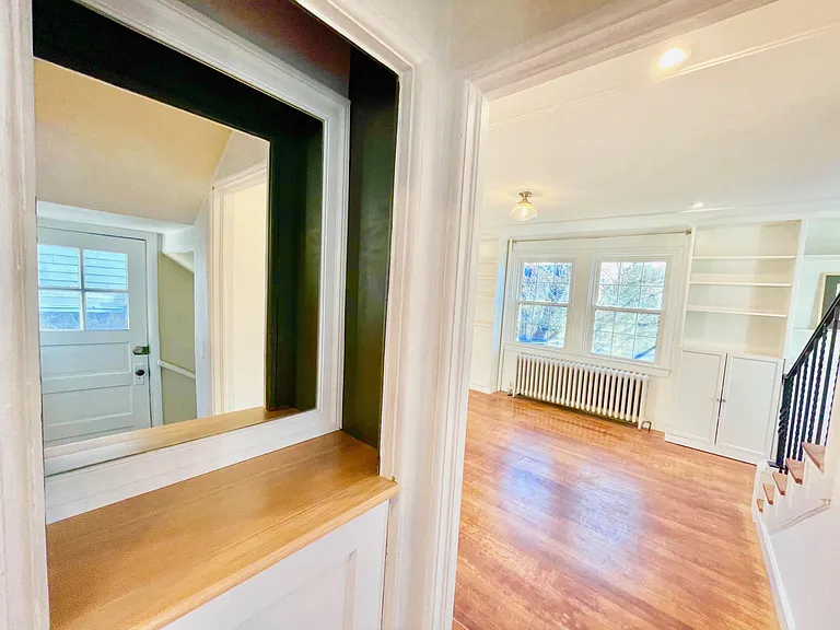 Entry area from driveway with view through to living room and the front of the house.