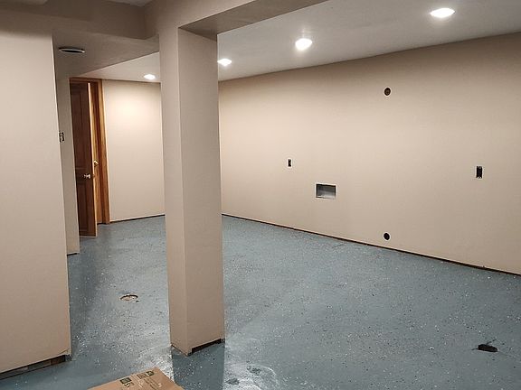 basement, after re-painting prior to replacing outlet and vent covers.
