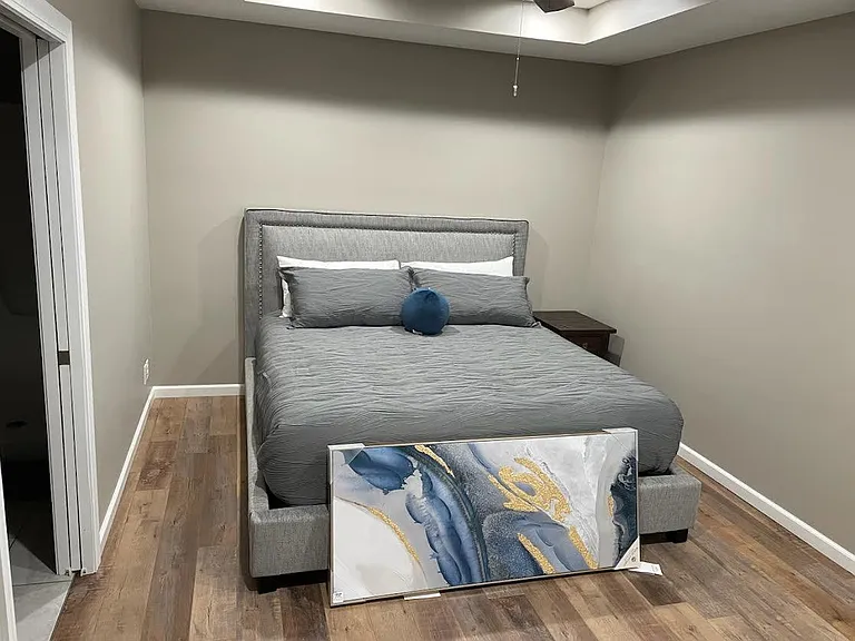 Master bedroom shown with a King Bed
