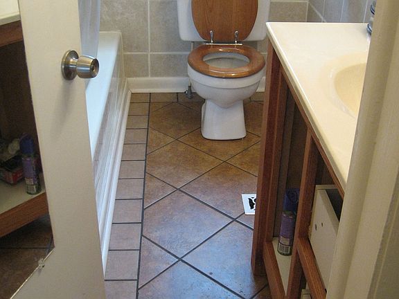 new tile in the bathroom