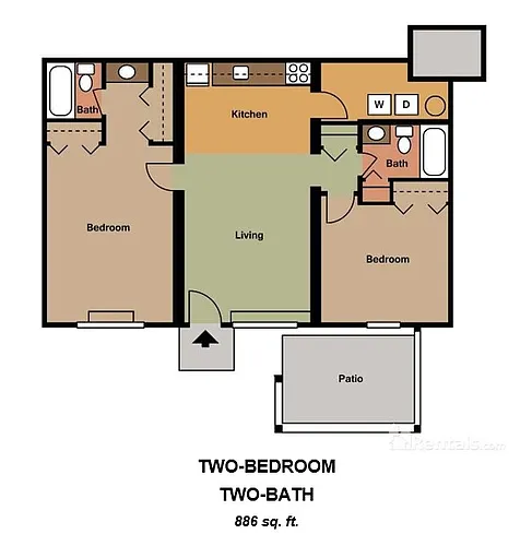 Floor plan 2 Bedroom 2 Bath