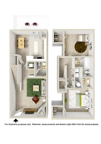 Floor plan 2 Bed Townhouse