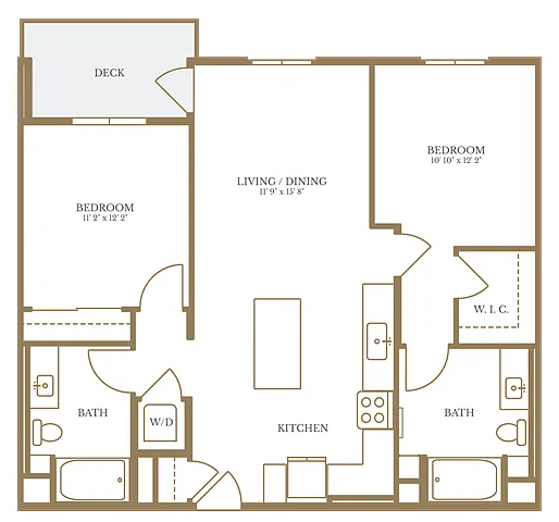 Floor plan 1 Bed/1 Bath Loft-8B