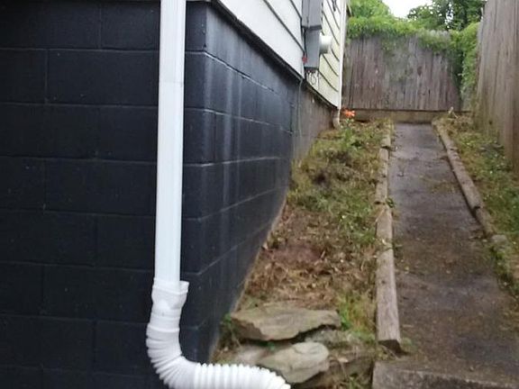 side walk to the back yard