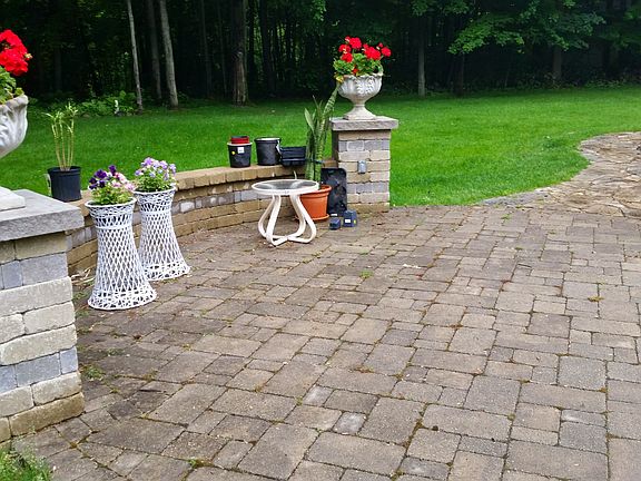 Patio and wall for seating