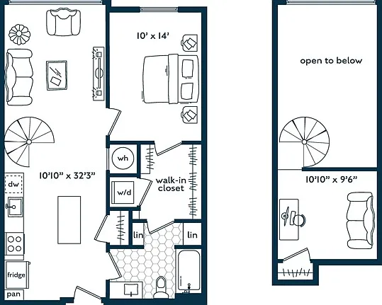 One Bedroom One Bath Loft (722 SF) One Bedroom One Bath Loft (722 SF)