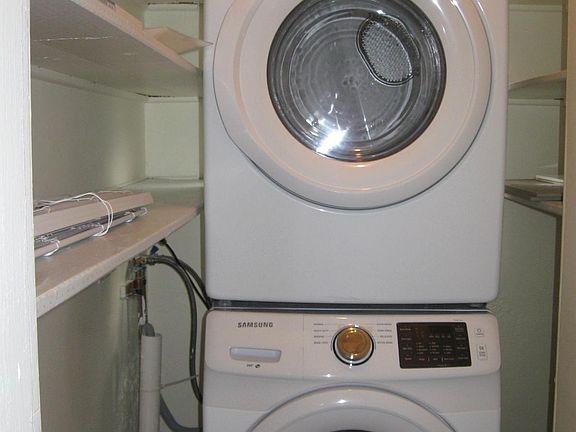 Brand new stack washer and dryer in unit (not in the basemen