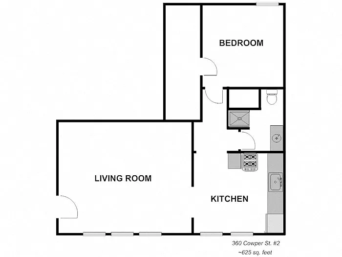 Floor plan 1 Bed / 1 Bath: Type A