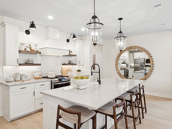 Kitchen with floating shelves